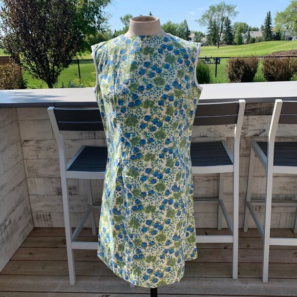 Vintage 50s 60s Floral House Dress Sleeveless Short Cottagecore Loungewear - Picture 5 of 16